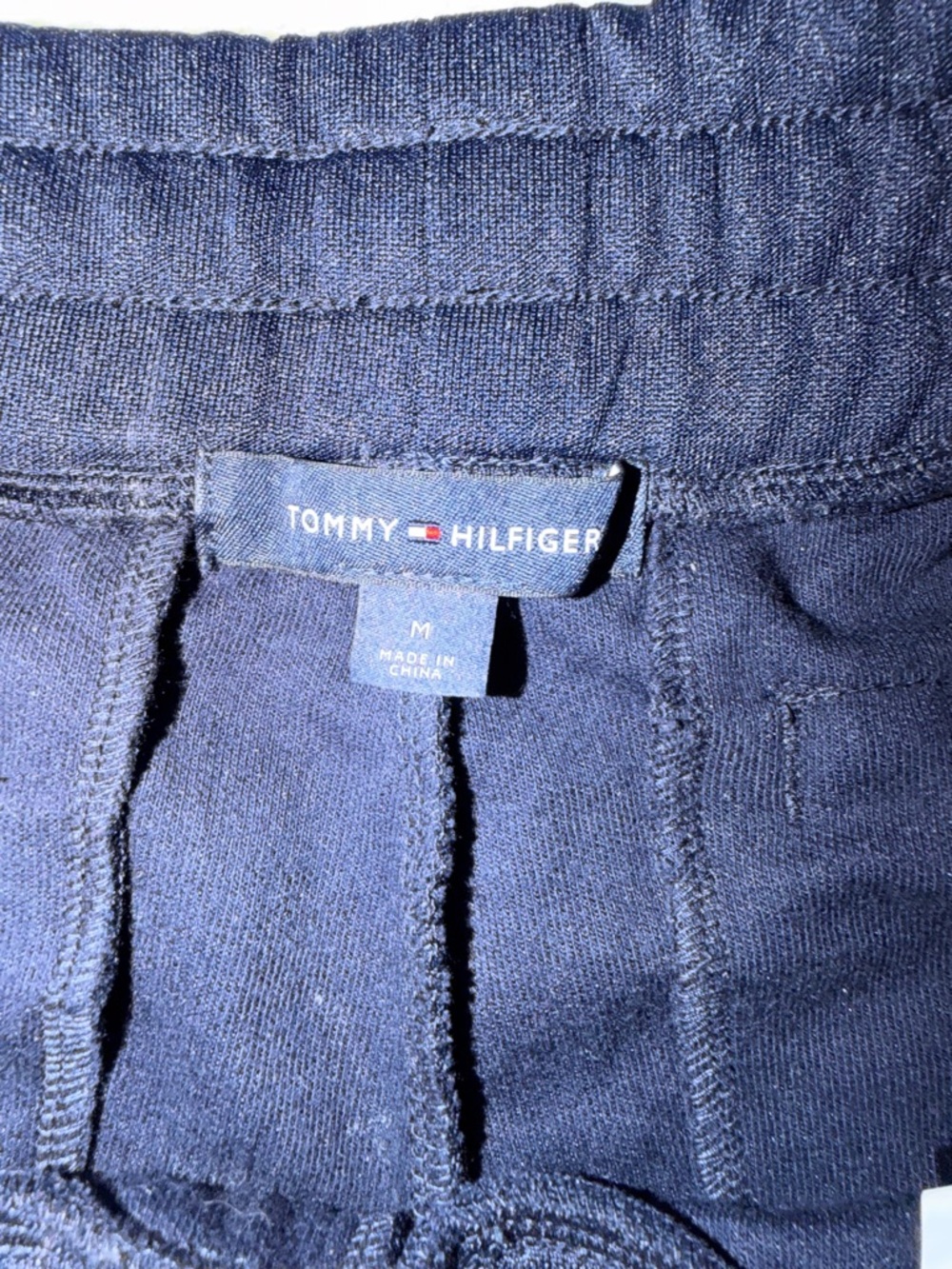 Tommy Hilfiger Navy Joggers with Red Side Stripe - Picture 4 of 4